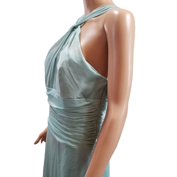 Belsoie Twisted Halter Tiffany Chiffon Gown Size 12 - Picture 6 of 16